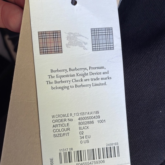 Burberry London England women’s size US 0 (UK 2) black dress pant trouser - Picture 14 of 15